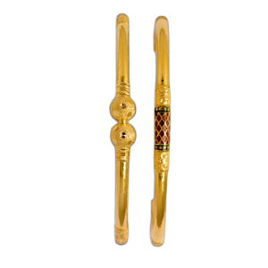 916 Gold Stylish Round Pipe Kadli - RPK132