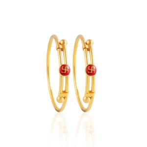 22kt Gold Swastik Design Baccha Kadli - BK39
