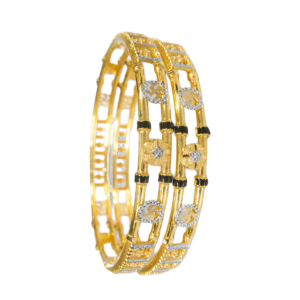 916 Gold Designer Double Pipe Kadli - DPK02