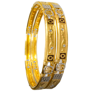 916 Gold Indian Design Double Pipe Kadli - DPK08