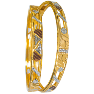 916 Gold Modern Double Pipe Kadli - DPK38