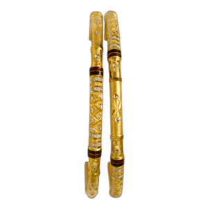 916 Gold Indian Design Round Pipe Kadli - RPK124