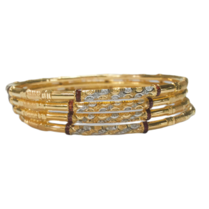 916 Gold Stylish Four Pipe Kadli - FPK15
