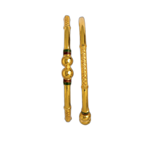 916 Gold Stylish Round Pipe Kadli - RPK115