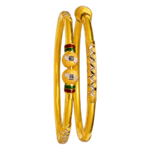 916 Gold Designer Round Pipe Kadli - RPK114