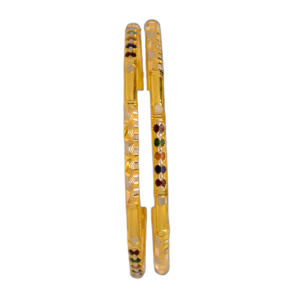 916 Gold Stylish Round Pipe Kadli - RPK108