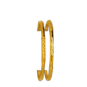 916 Gold Fancy Round Pipe Kadli - RPK104