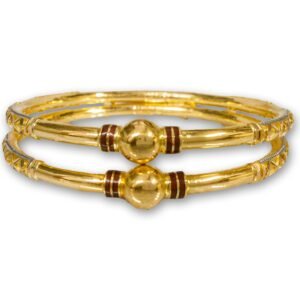 916 Gold Classic Round Pipe Kadli - RPK03