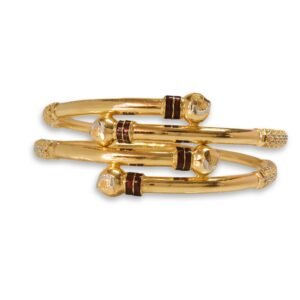 916 Gold Fancy Round Pipe Kadli - RPK10