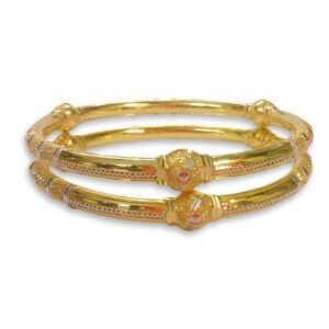 916 Gold Designer Round Pipe Kadli - RPK13