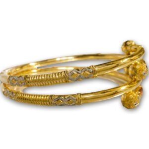 916 Gold Royal Round Pipe Kadli - RPK23