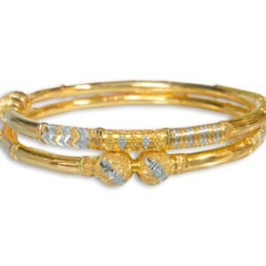 916 Gold Indian Design Round Pipe Kadli - RPK24
