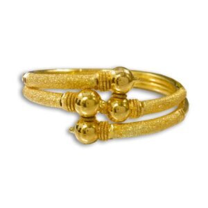 916 Gold Modern Round Pipe Kadli - RPK30