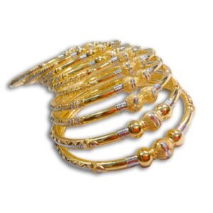 916 Gold Fancy Round Pipe Kadli - RPK31