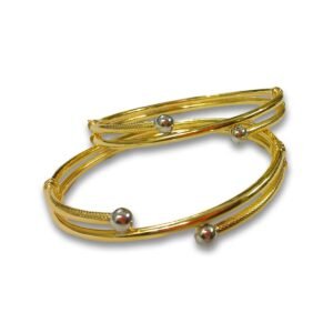 916 Gold Designer Round Pipe Kadli - RPK32