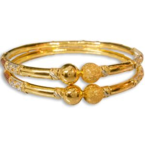 916 Gold Indian Design Round Pipe Kadli - RPK37