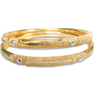 916 Gold Stylish Round Pipe Kadli - RPK43