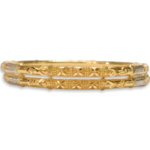 916 Gold Stylish Round Pipe Kadli - RPK53