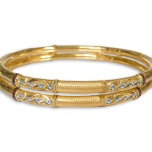 916 Gold Modern Round Pipe Kadli - RPK55