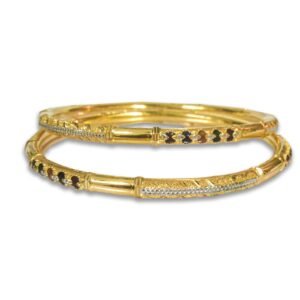 916 Gold Indian Design Round Pipe Kadli - RPK60
