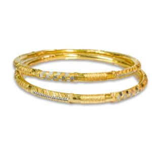 916 Gold Modern Round Pipe Kadli - RPK88