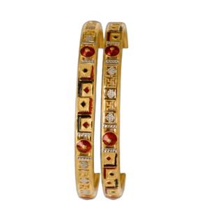 916 Gold Stylish Double Pipe Kadli - DPK65
