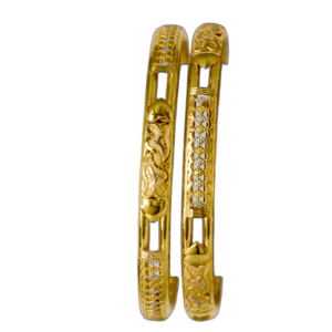 916 Gold Elegant Double Pipe Kadli - DPK62